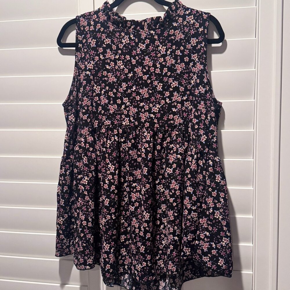 Floral Sleeveless Babydoll Maternity Top